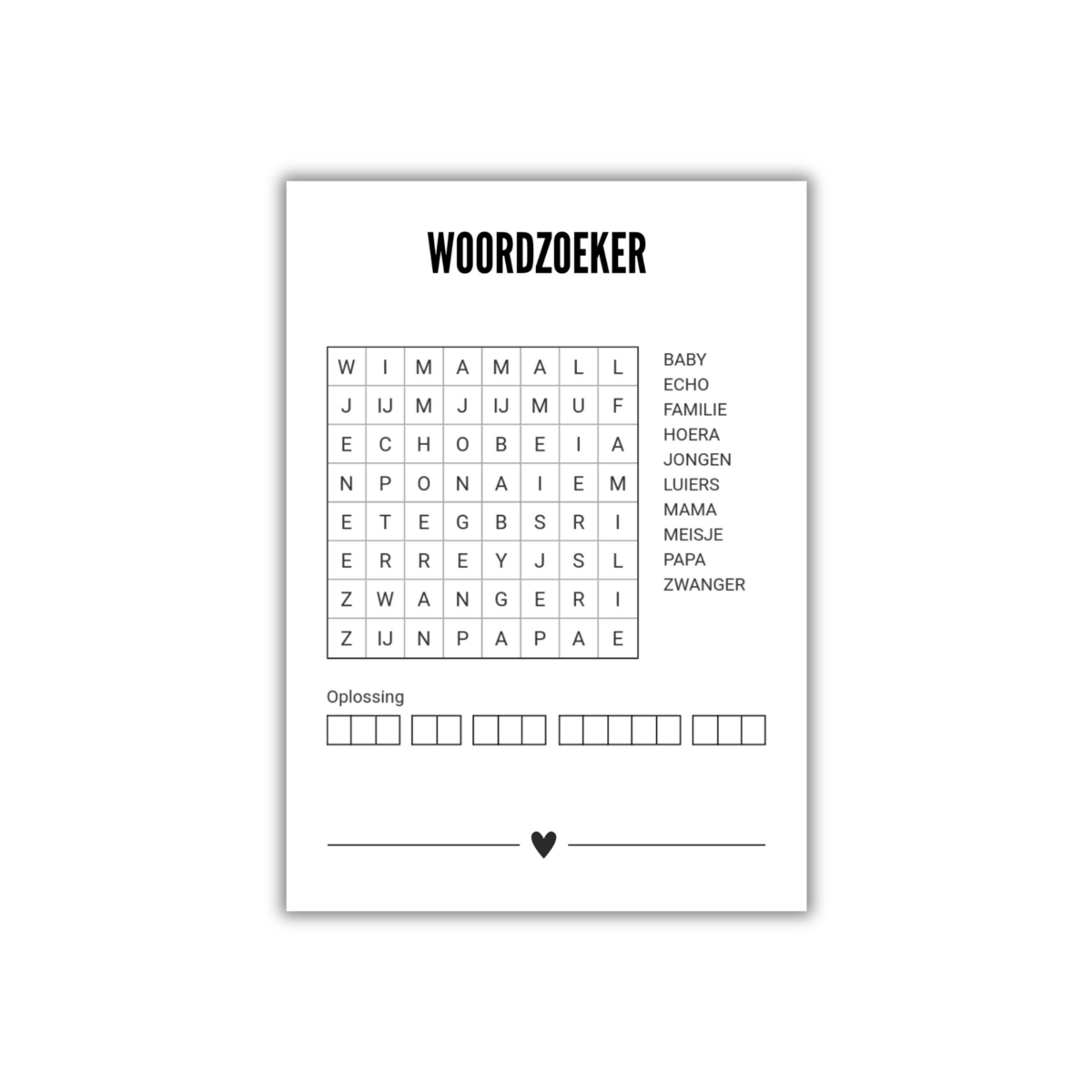 Wenskaart : woordzoeker - wil je mijn meter zijn?