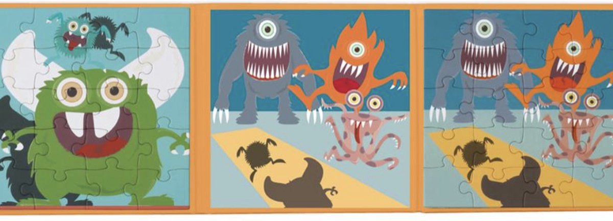 Scratch europe : magentische puzzel to go - monsters