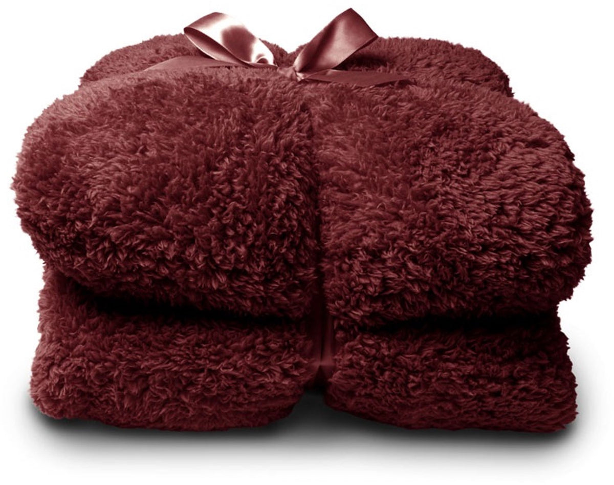 Unique living : teddy plaid - burgundy