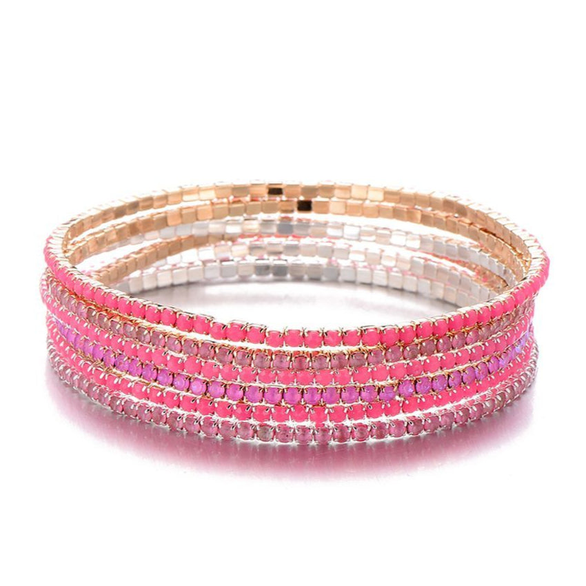Sweet 7 : armbanden set - roze