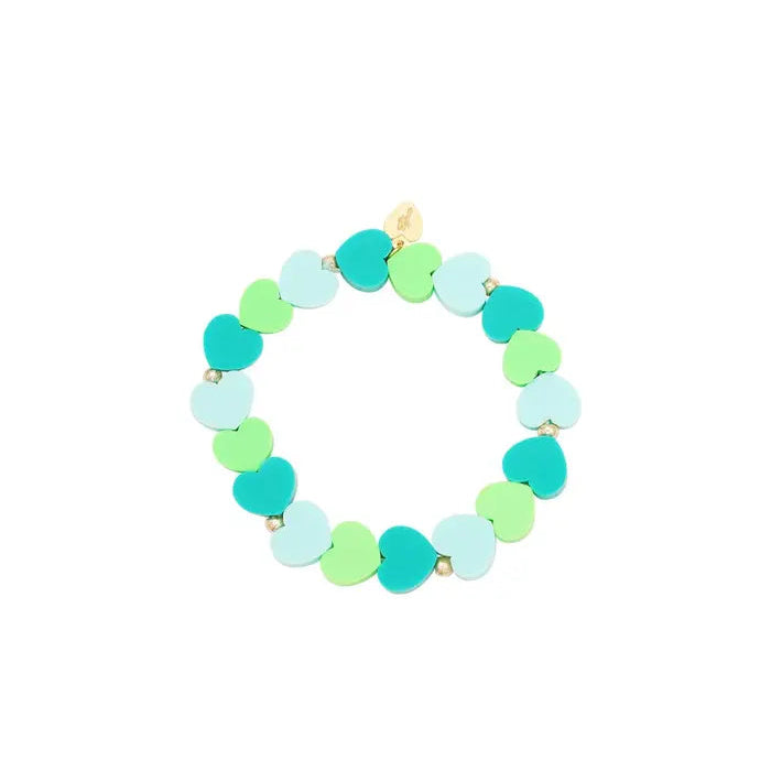 Yehwang : armband hartjes - groen/blauw