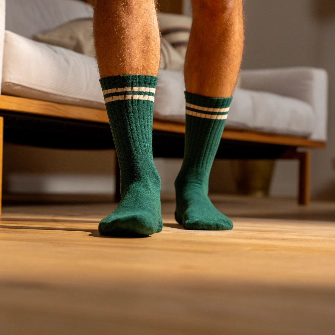 Billybelt : retro sokken - groen met witte streep