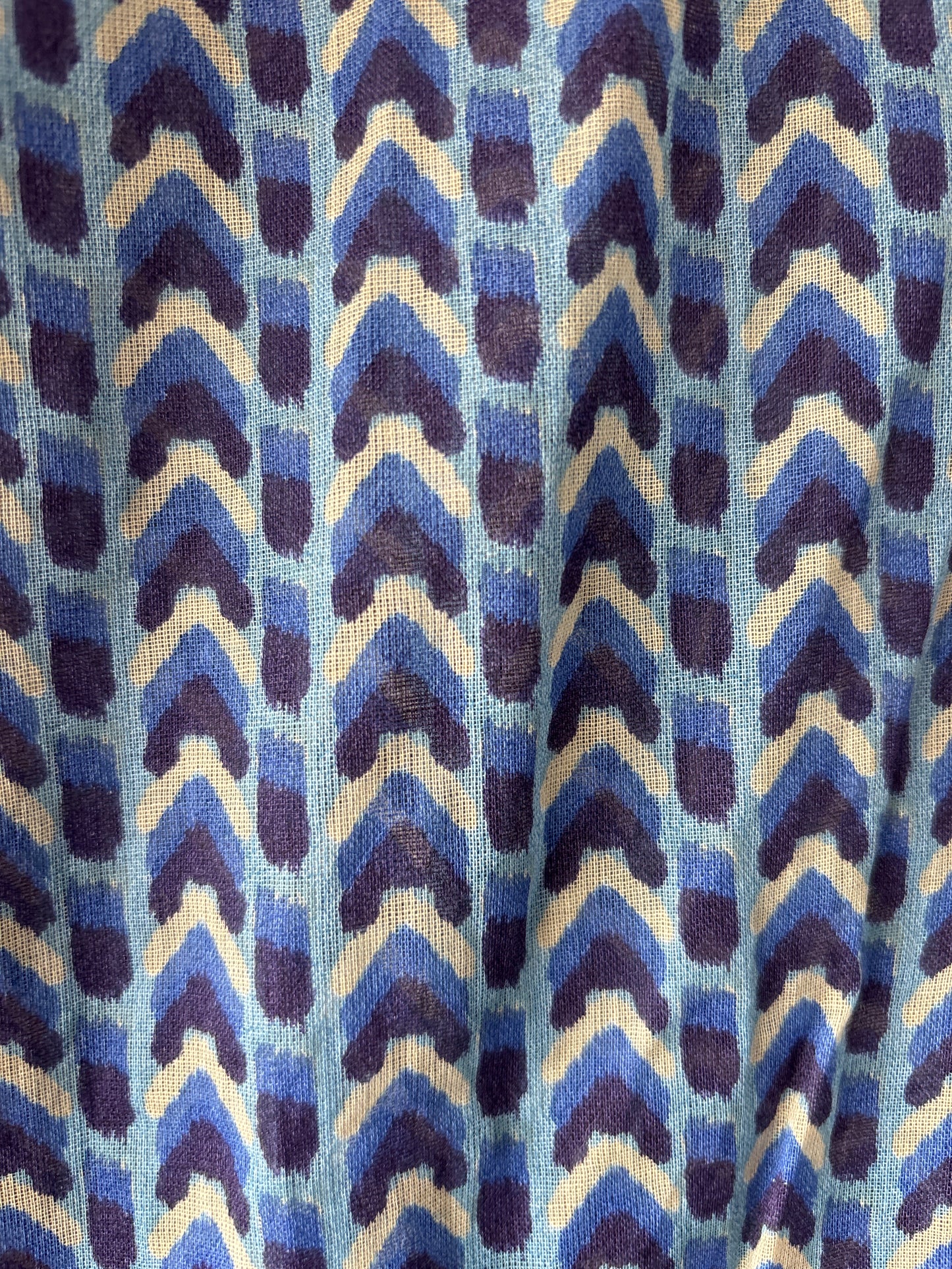 Zomersjaal : blauwe print