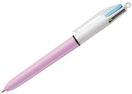 Bic : 4 kleuren balpen - rose