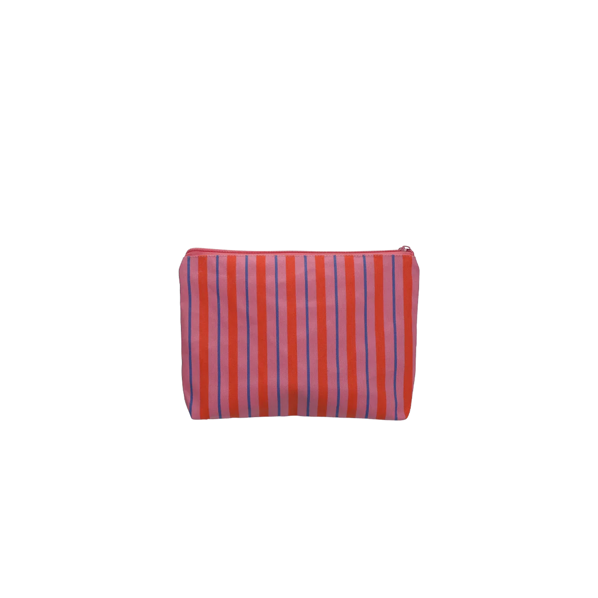 Kadodesign : toiletzakje - Balanced stripes rose + blood orange + cornflower