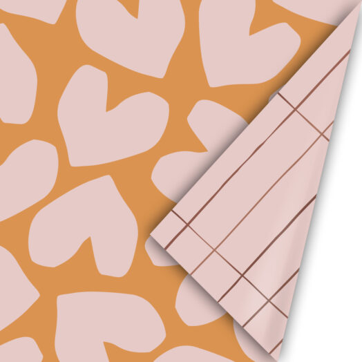 Collective warehouse : dubbelzijdig inpakpapier - xl crazy hearts