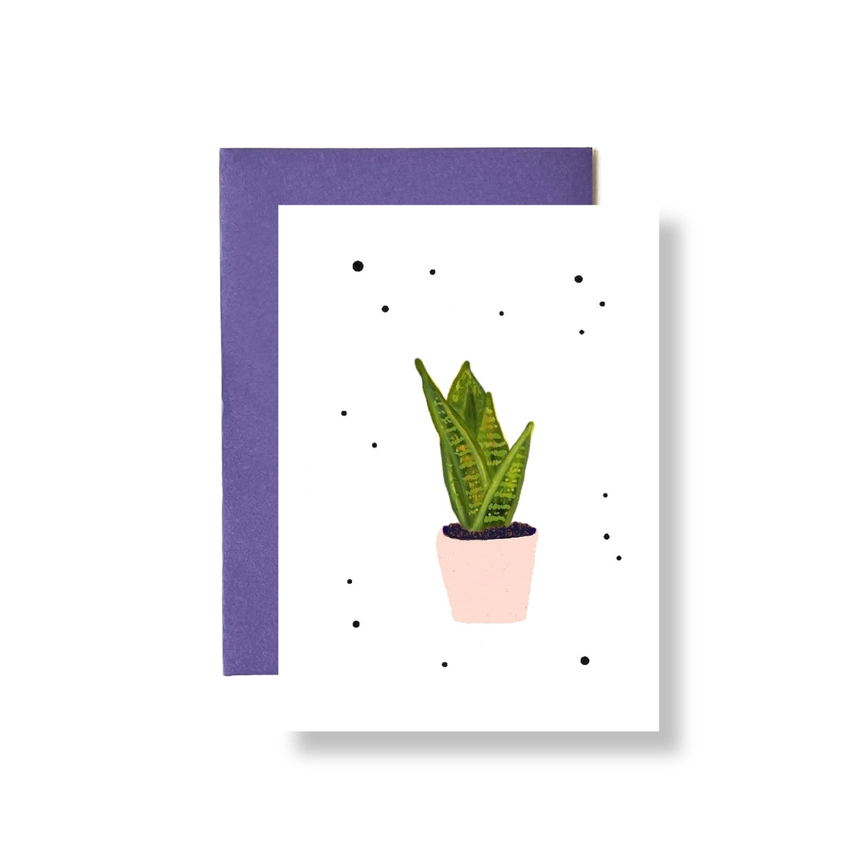 Fin en stip : kaart zonder tekst - plant roze pot