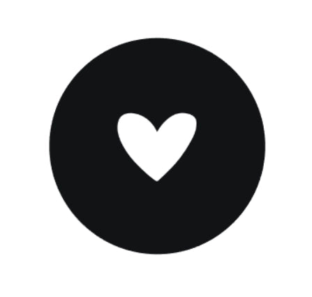 Onderzetter : hart - zwart