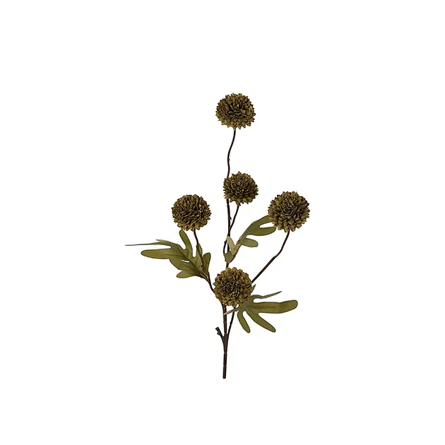 Kunstbloem : pompom - dark green