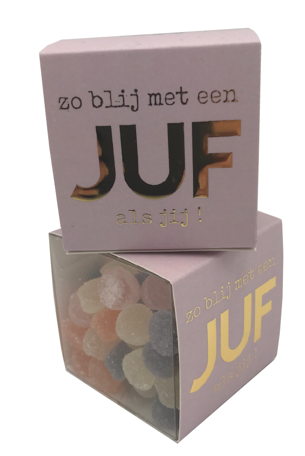 Mailboxcards : snoepdoosje - zo blij met een juf als jij