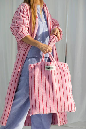 Bongusta : naram totebag - baby pink & ski patrol red