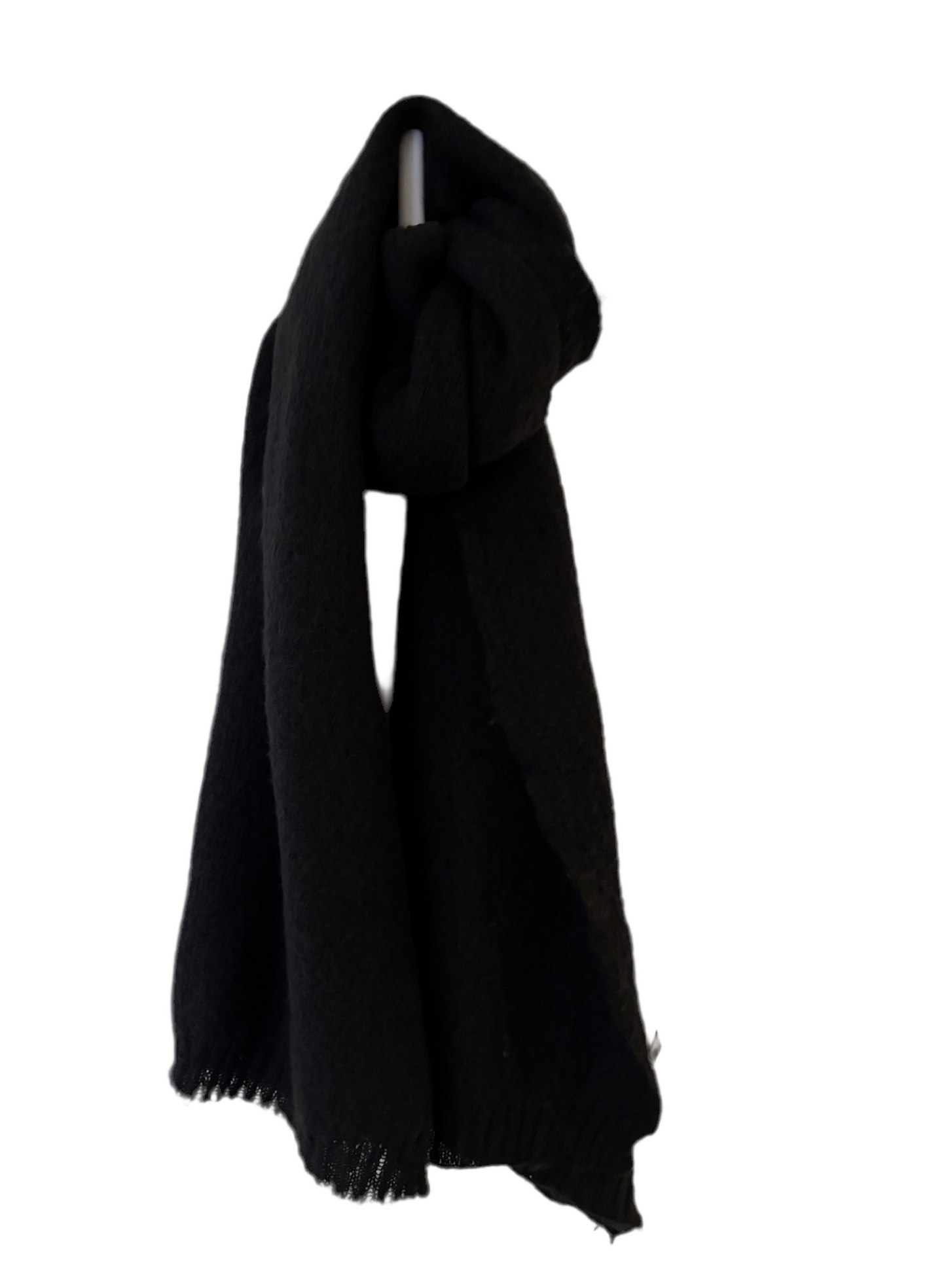 Sjaal : effen gebreid - zwart