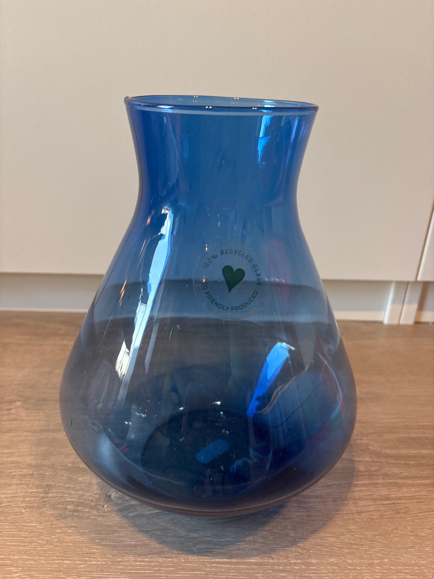 vaas van 100% gerecycleerd glas - blauw