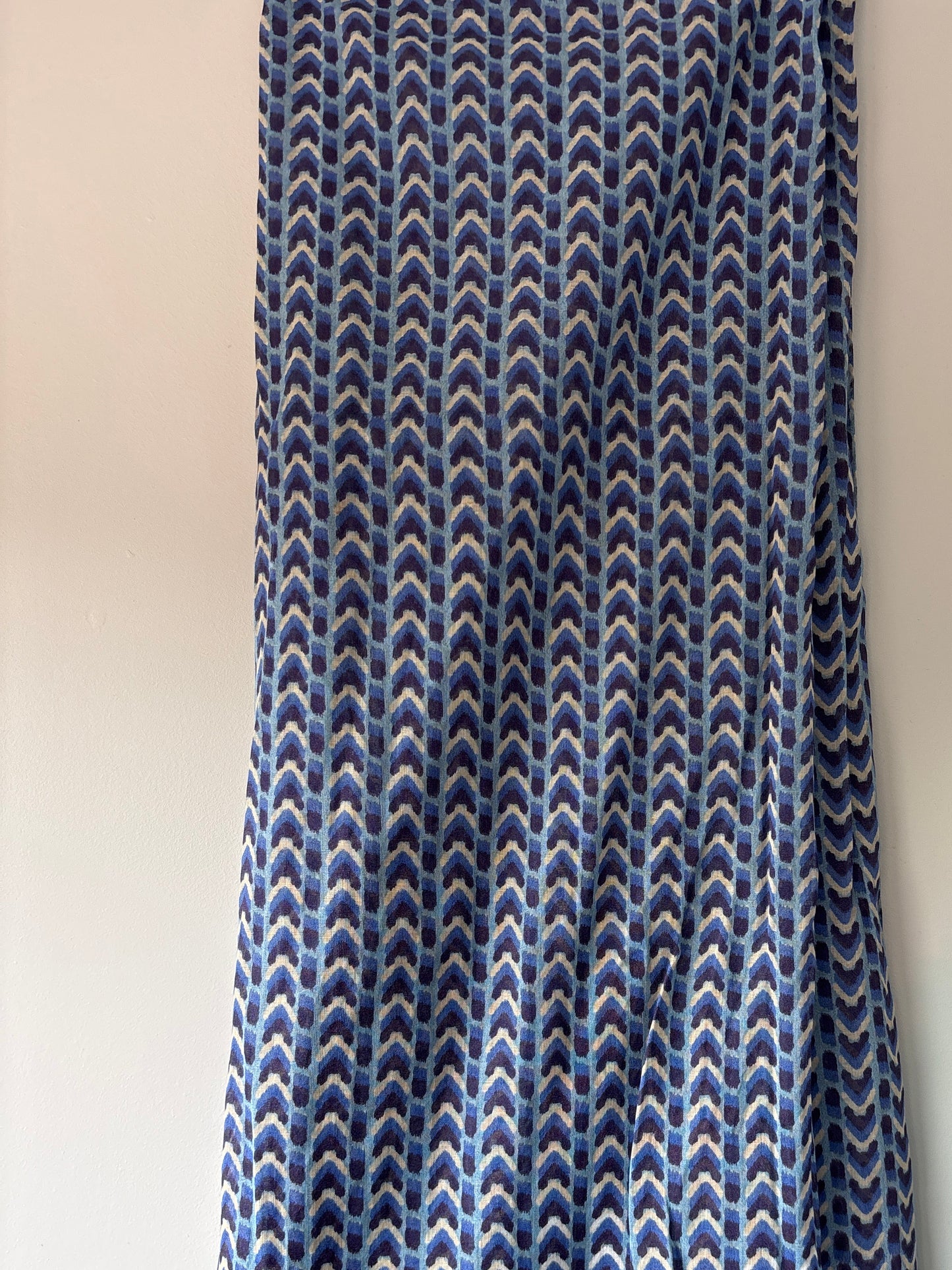 Zomersjaal : blauwe print