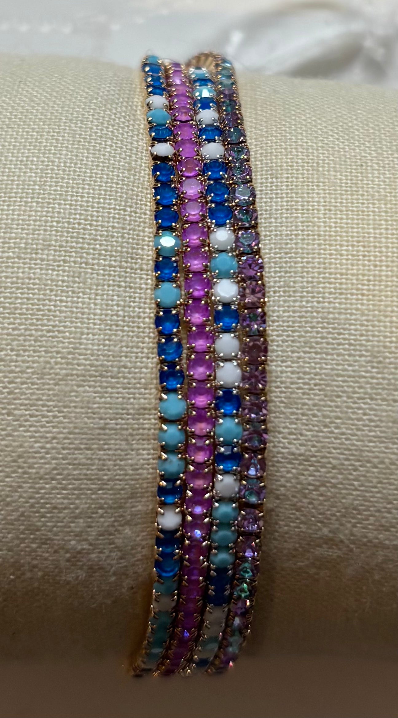 Sweet 7 girls : set armbandjes - blauw/fushia