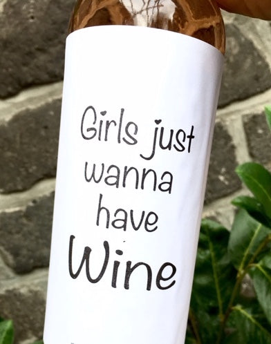 Fun wine labels : wijnetiket - girls just wanna have wine