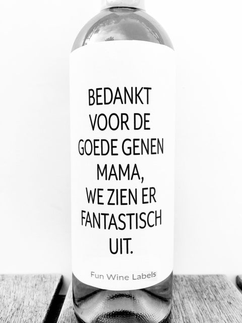 Fun wine labels : wijnetiket - bedankt voor de goede genen