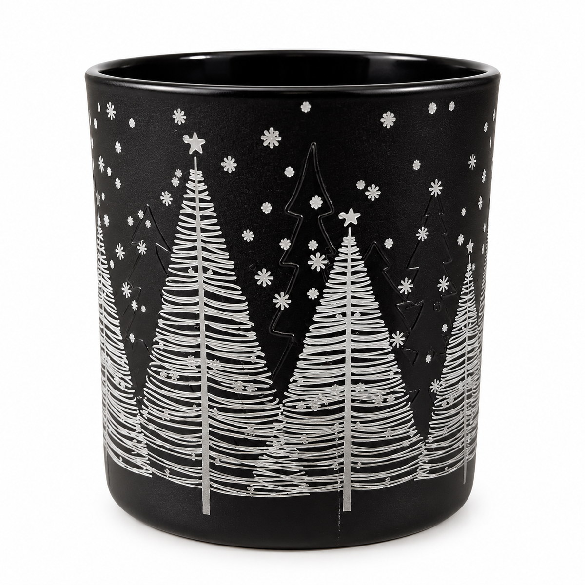 Theelichthouder kerst - zwart
