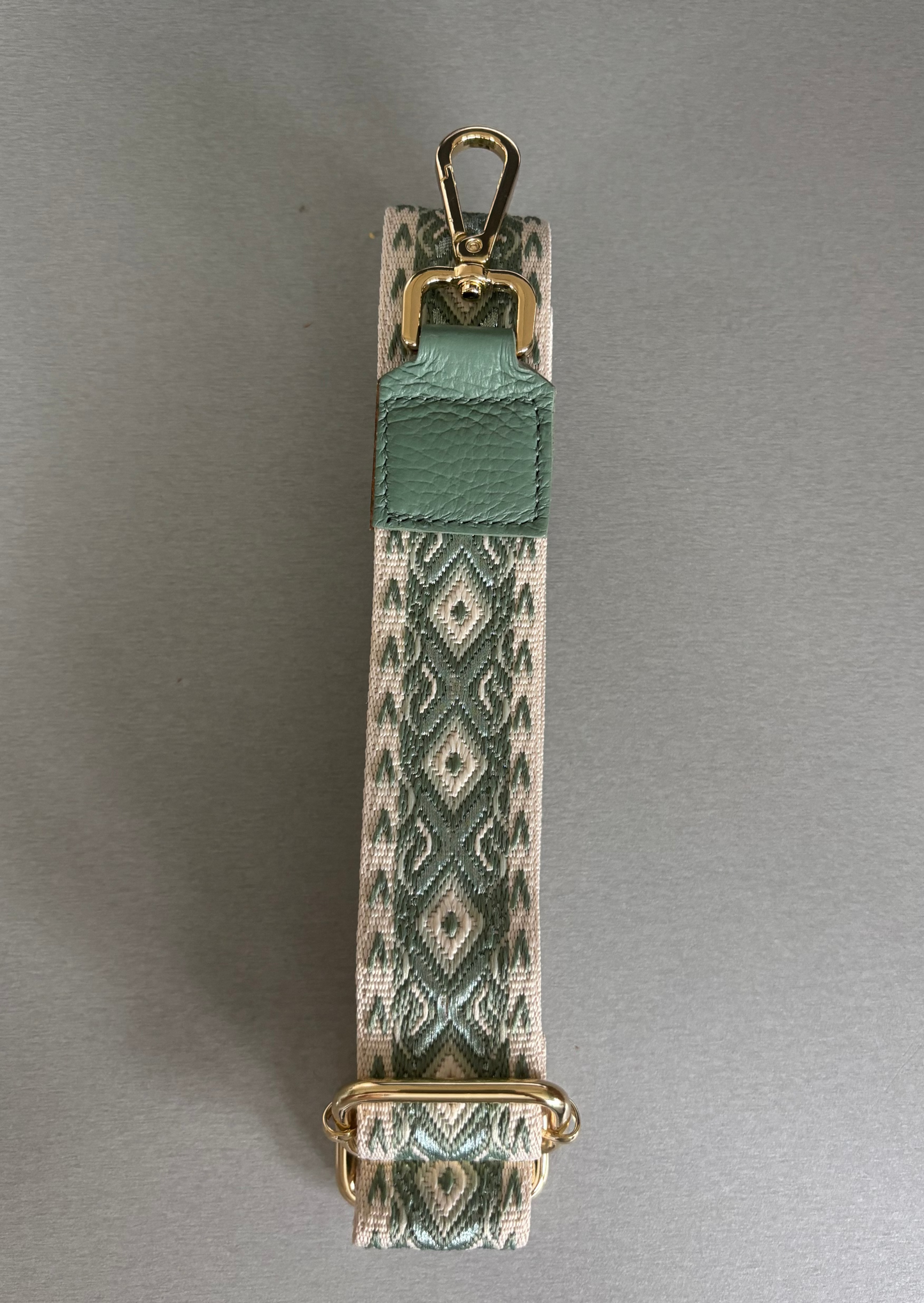 Riem handtas : smalle riem - groen/beige