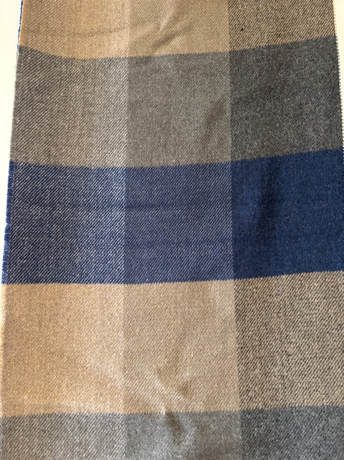 Sjaal heren : geruit - blauw/bruin