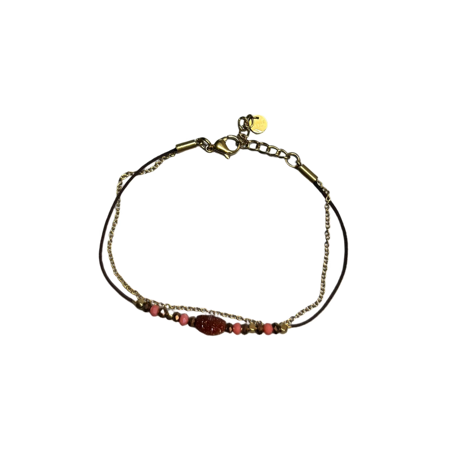 Reed : armband - glaskralen - roze