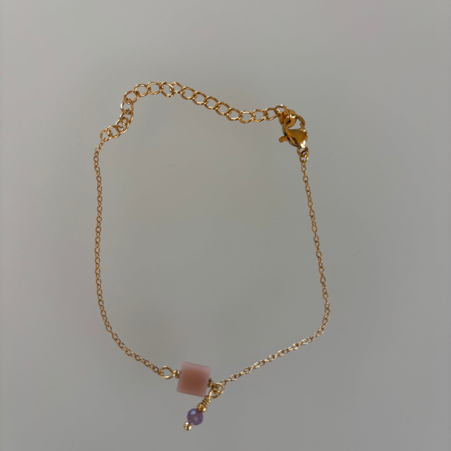 Isa & roza : armbandje in edelstenen - roze/paars
