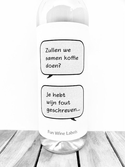 Fun wine labels : wijnetiket - zullen we samen koffie doen ?