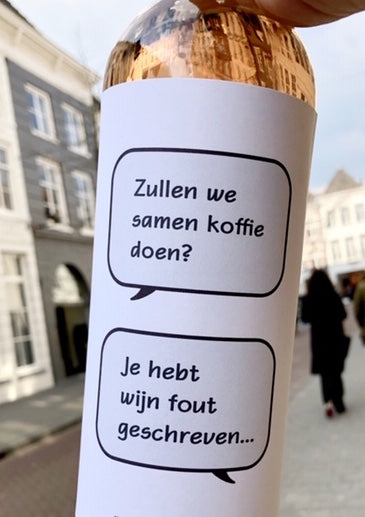 Fun wine labels : wijnetiket - zullen we samen koffie doen ?
