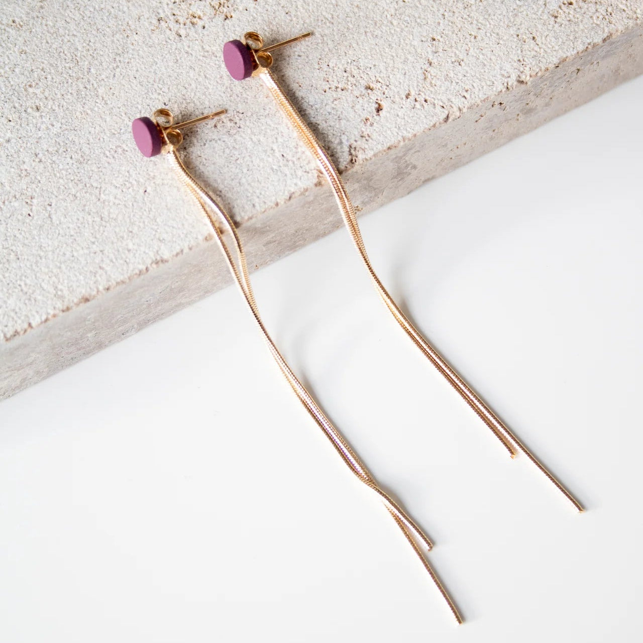 Preus : oorbellen - Li gold wine red