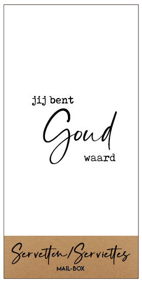 Mailboxcards : servetten groot - jij bent goud waard