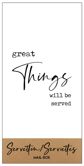 Mailboxcards : servetten groot - great things will be served