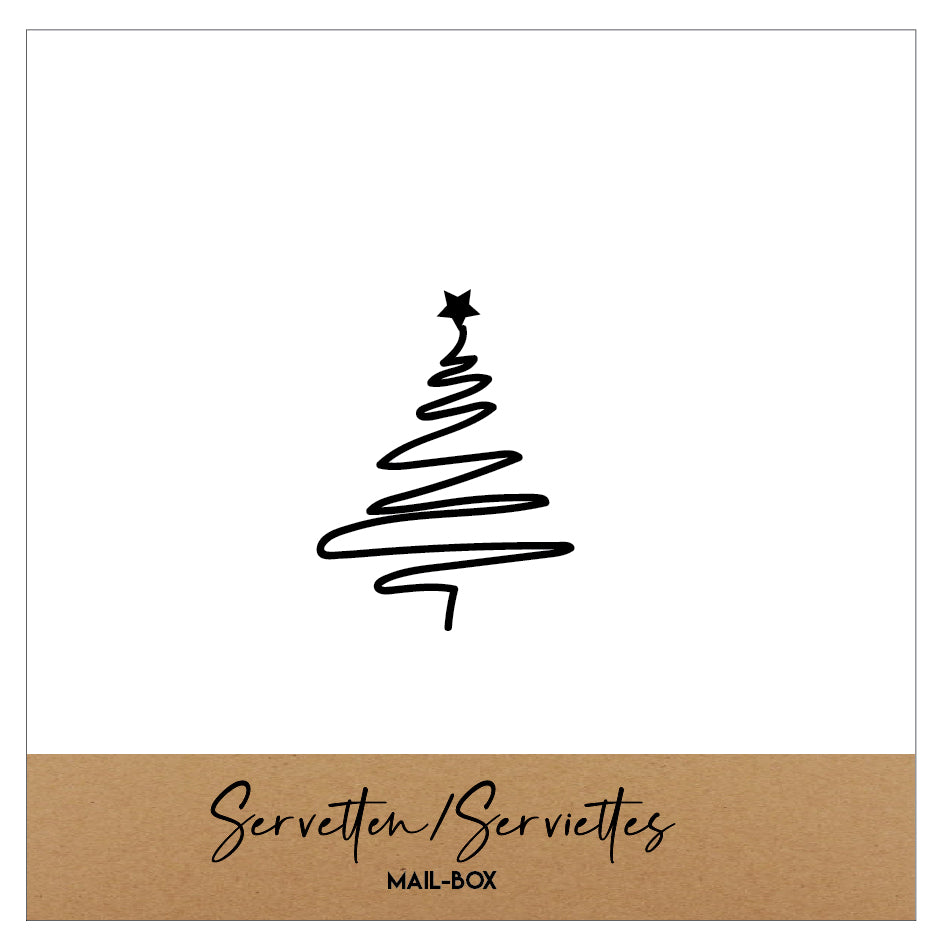 Mailboxcards : servetten - kerstboom