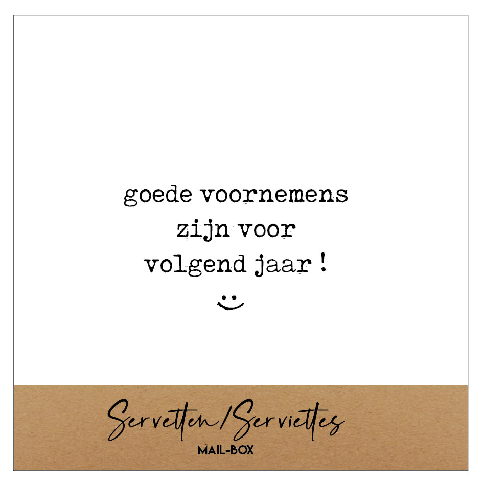 Mailboxcards : servetten - goede voornemens zijn voor volgend jaar
