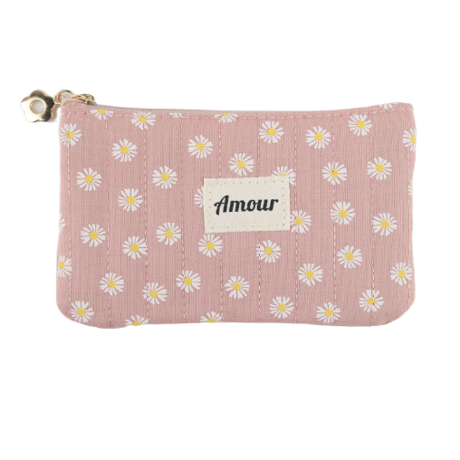 Make-up tasje : daisy - pink