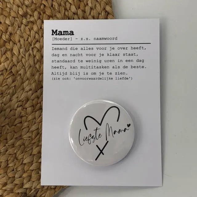 Wenskaart met een spiegeltje : liefste mama