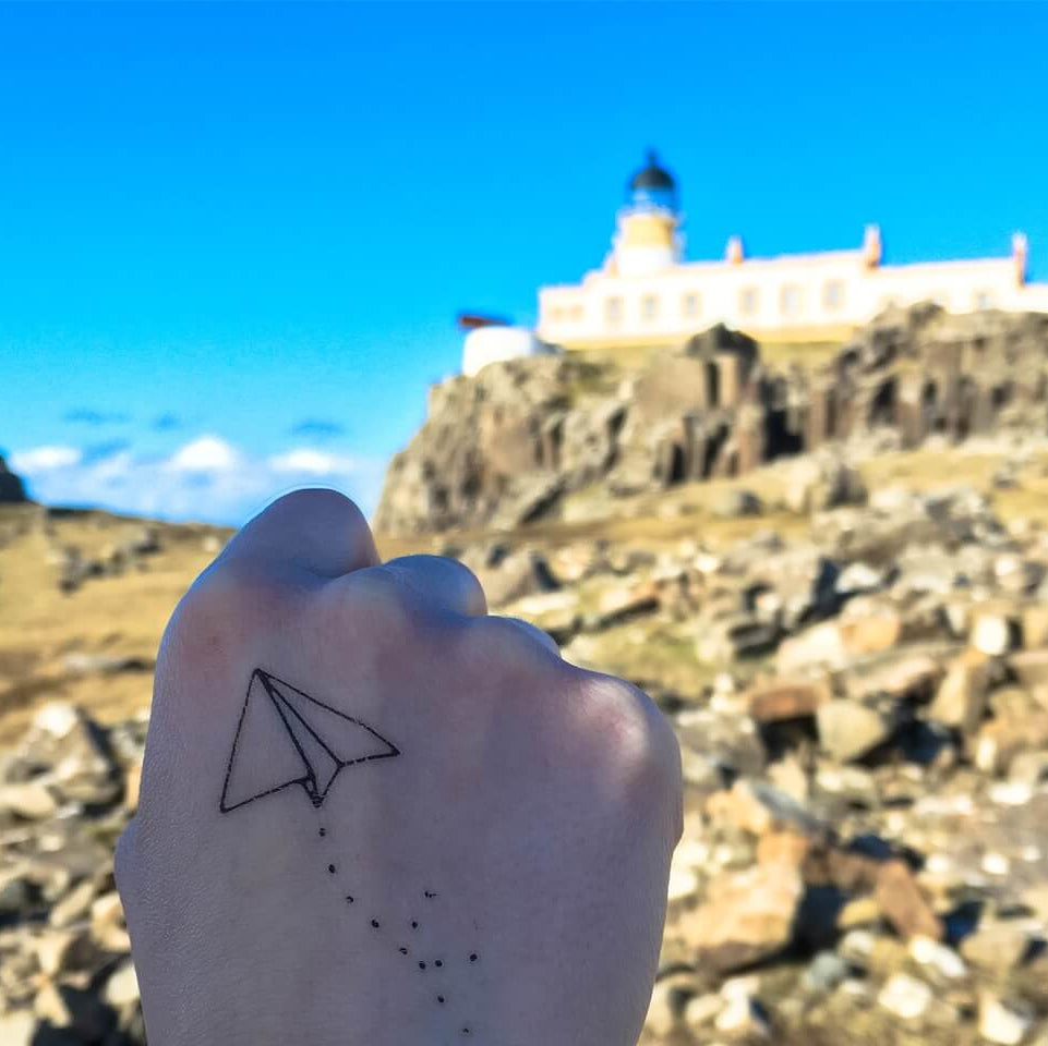 Sioou : tijdelijke tattoo - papieren vliegtuig (5stuks)