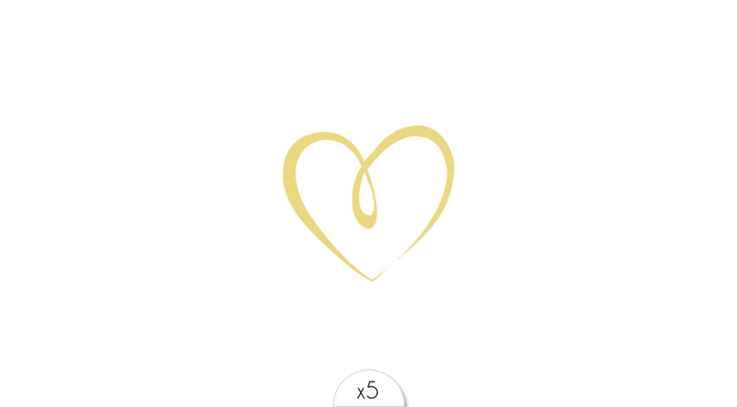 Sioou : tijdelijke tattoo - hart goud (5stuks)