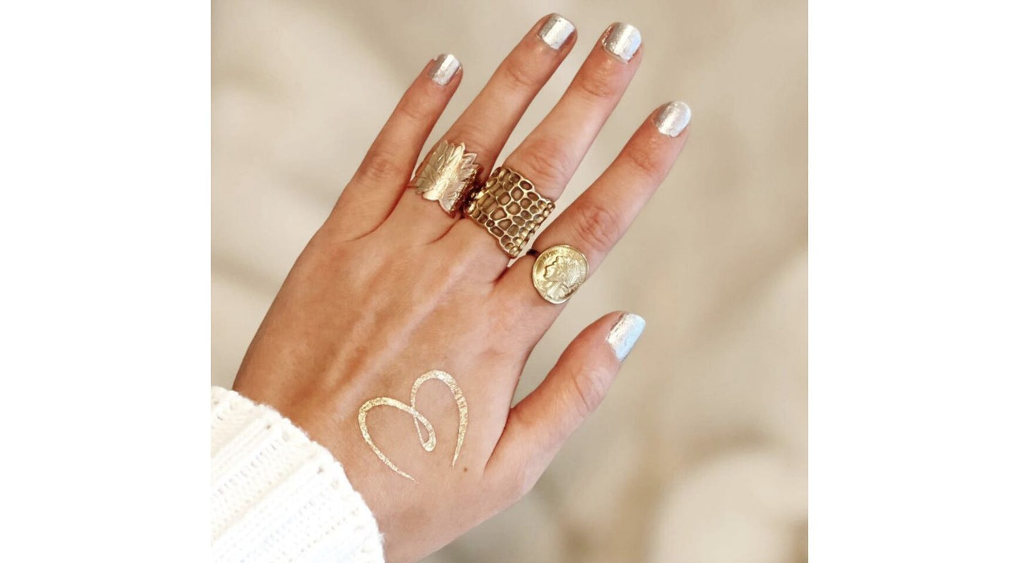 Sioou : tijdelijke tattoo - hart goud (5stuks)