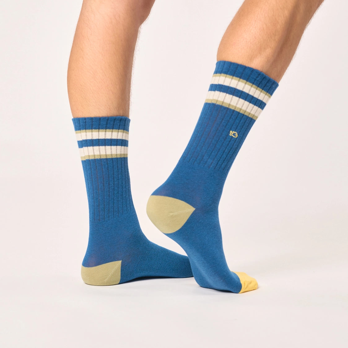Billybelt : retro sokken - blauw/groen/ivoor