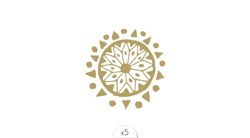 Sioou : tijdelijke tattoo - mandala goud ( 5 stuks)