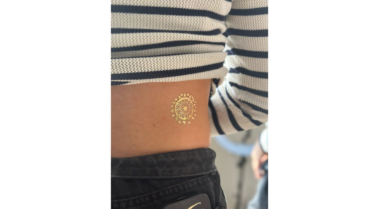 Sioou : tijdelijke tattoo - mandala goud ( 5 stuks)