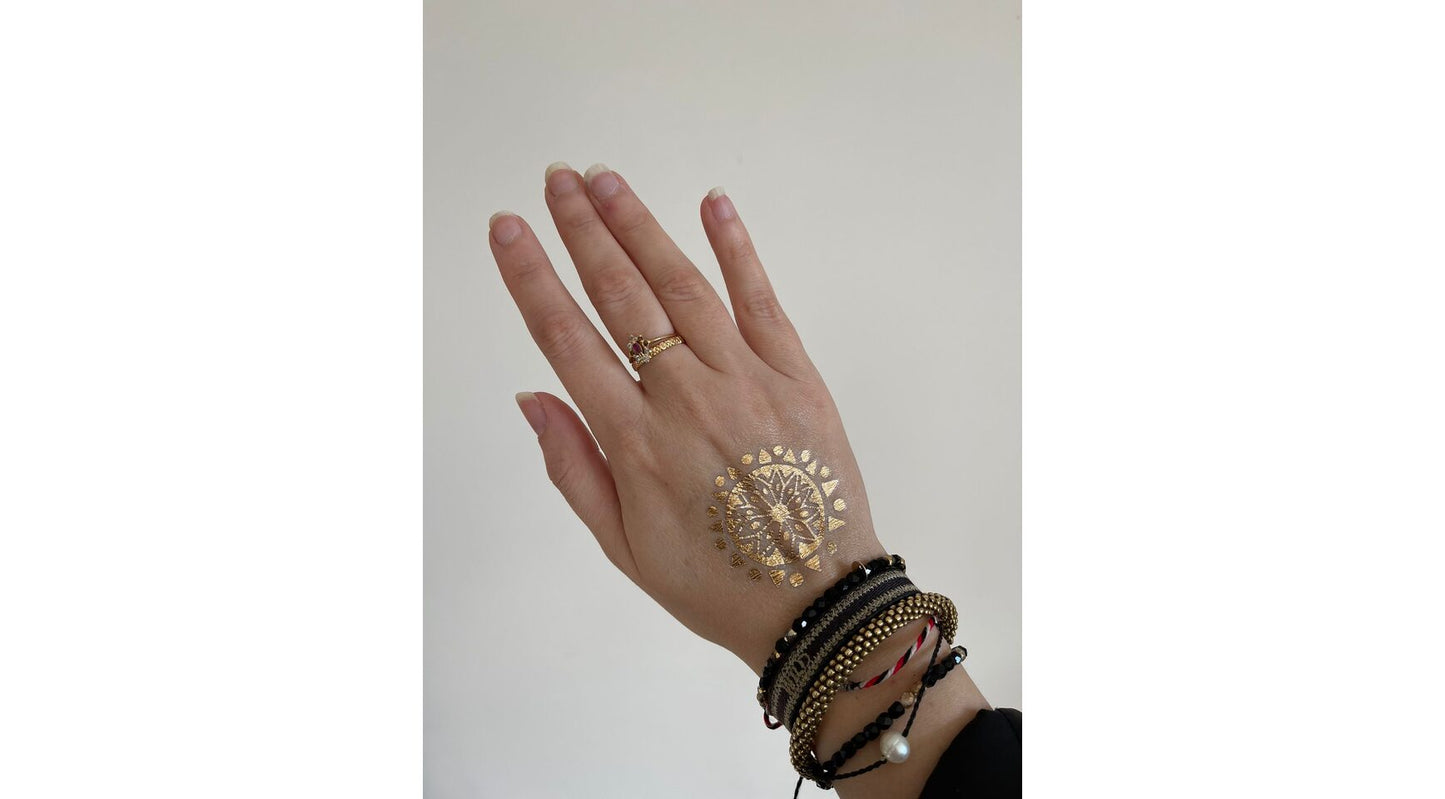 Sioou : tijdelijke tattoo - mandala goud ( 5 stuks)