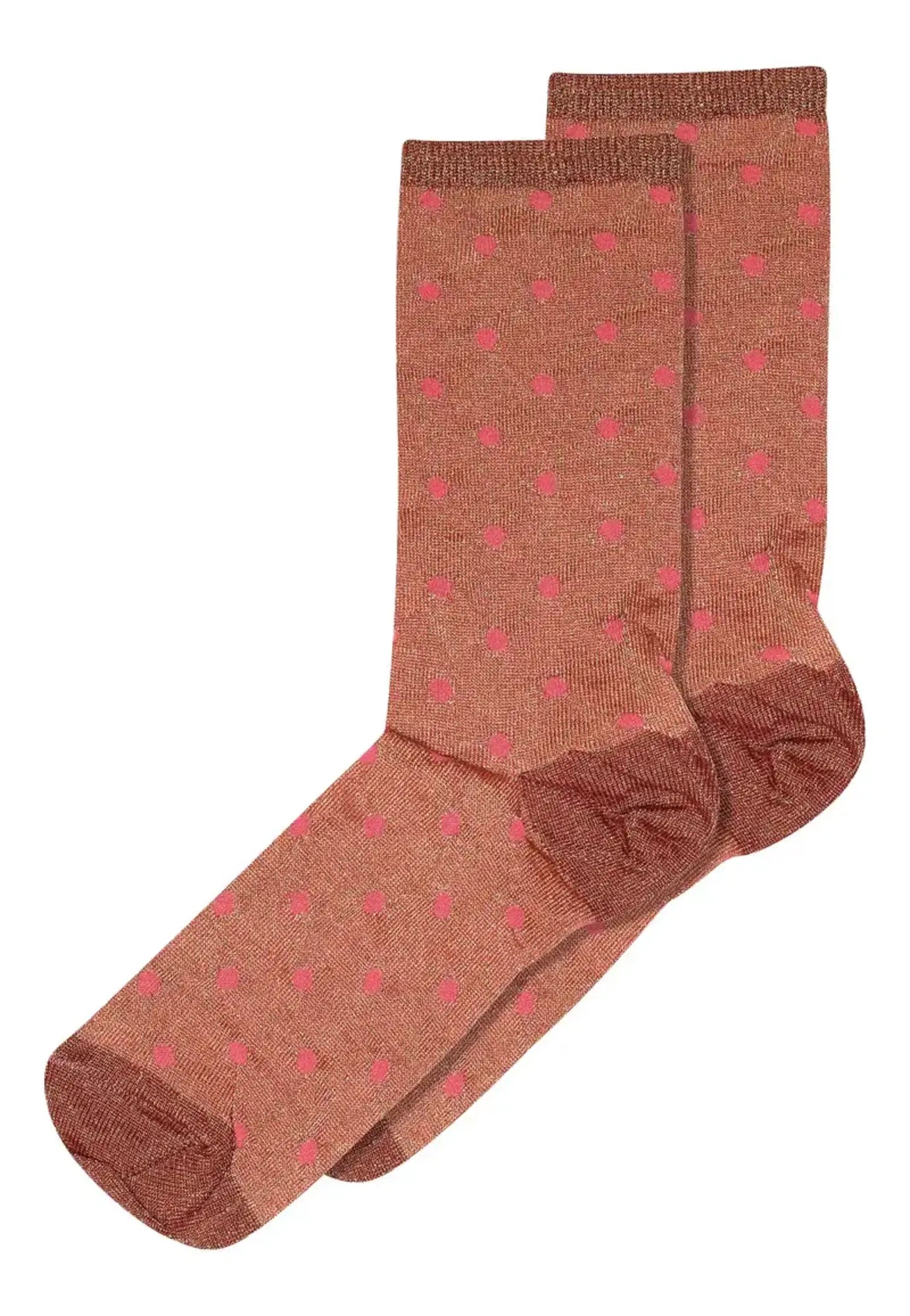 Mp denmark : donna glitter sock : roest met bolletje