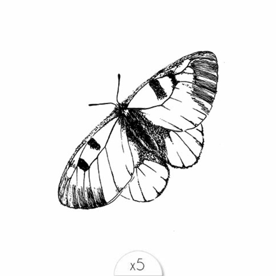 Sioou : tijdelijke tatto - vlinder (5stuks)