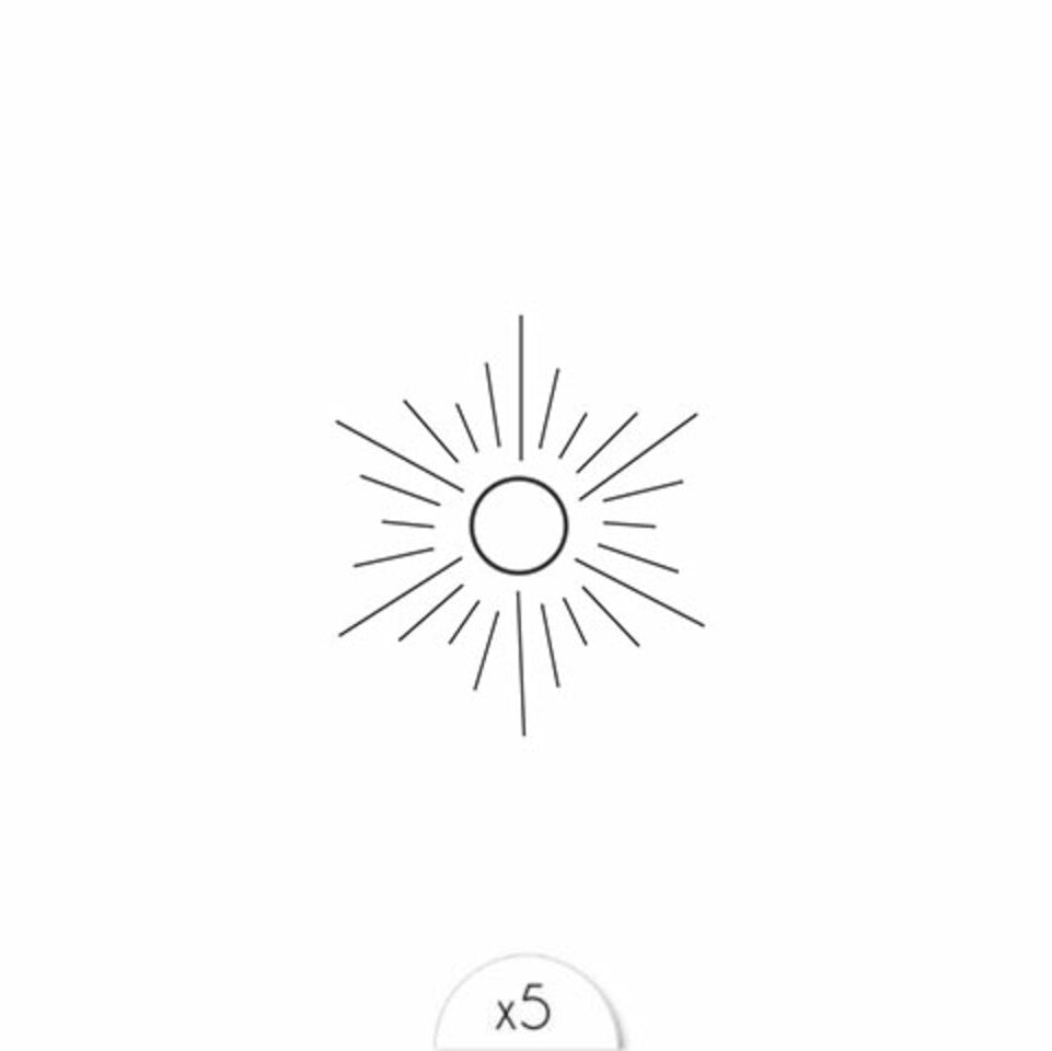 Sioou : tijdelijke tattoo - zon ( 5stuks)