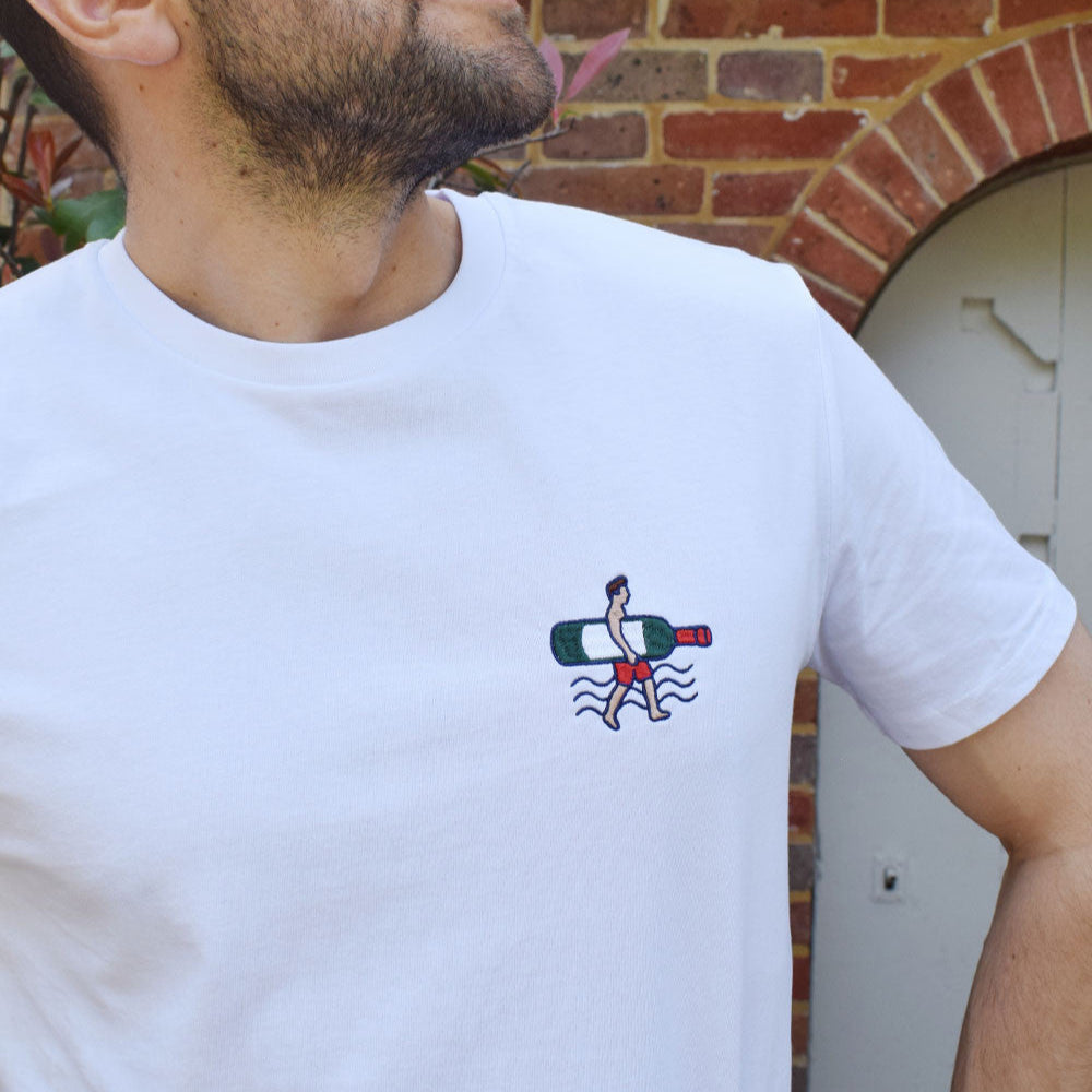 Just un t-shirt : surf wijn - wit