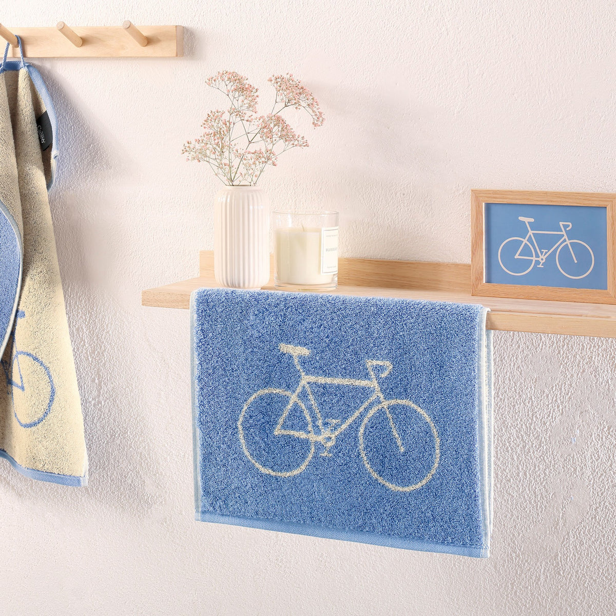 Cawö : handdoek - fiets blauw