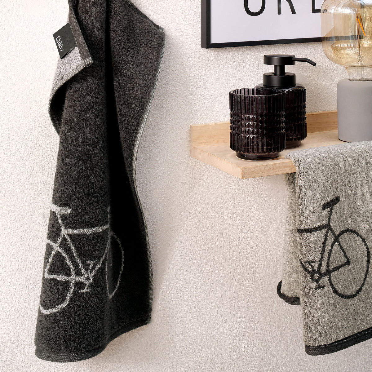 Cawö : handdoek - fiets zwart
