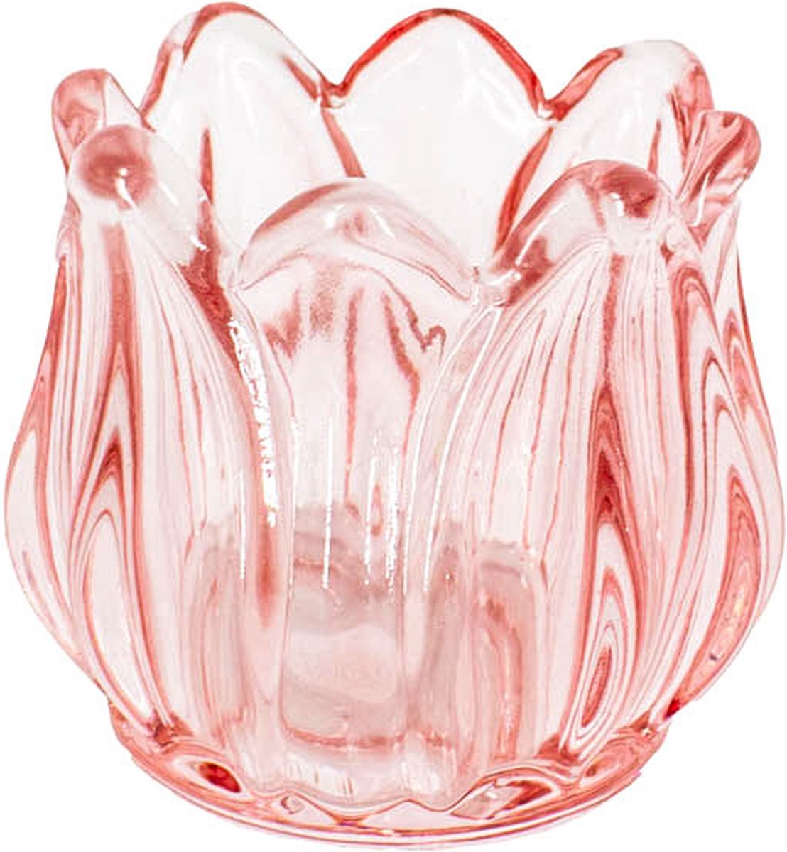 Theelichthouder : tulp - roze