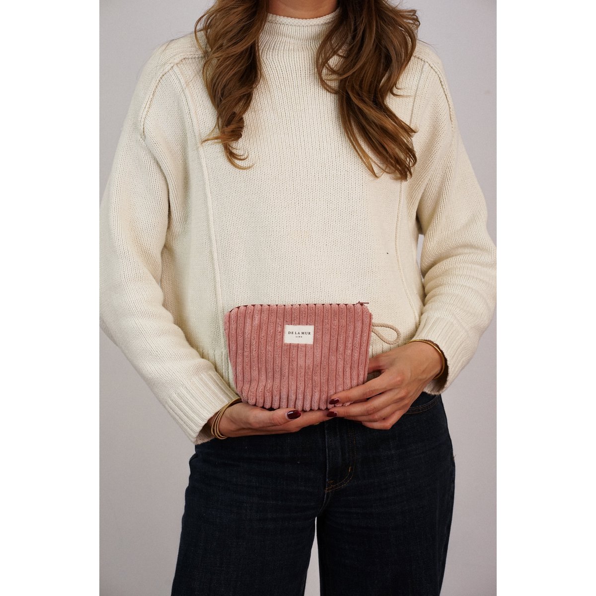 De la mur line : beauty bag klein - crepe : oudroze